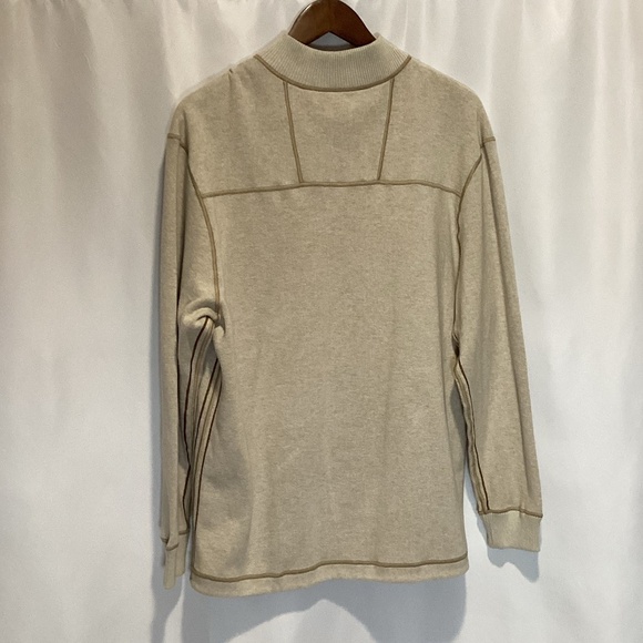 1654. Men's Beige Zip-Up Pullover Sweater NWT Size Large - Picture 2 of 5